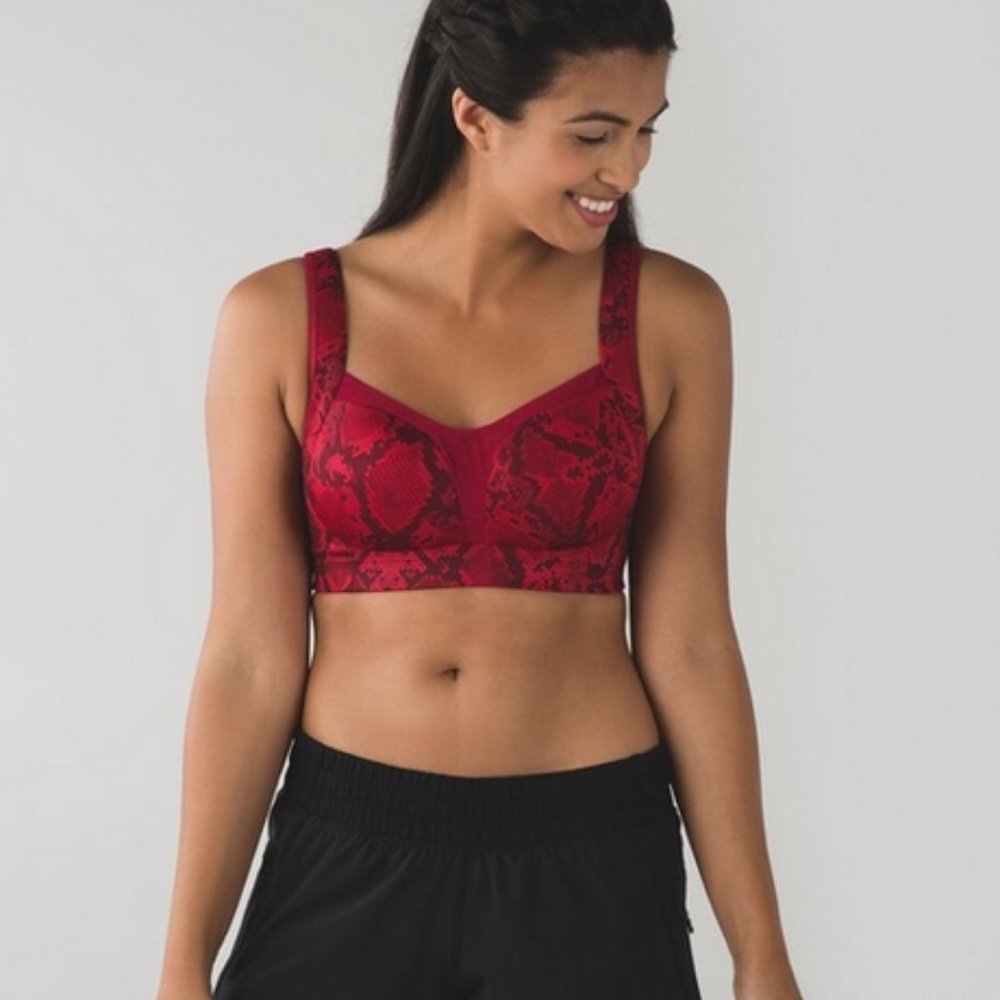 Lululemon Red Snakeskin-print Ta Ta Tamer - 34c